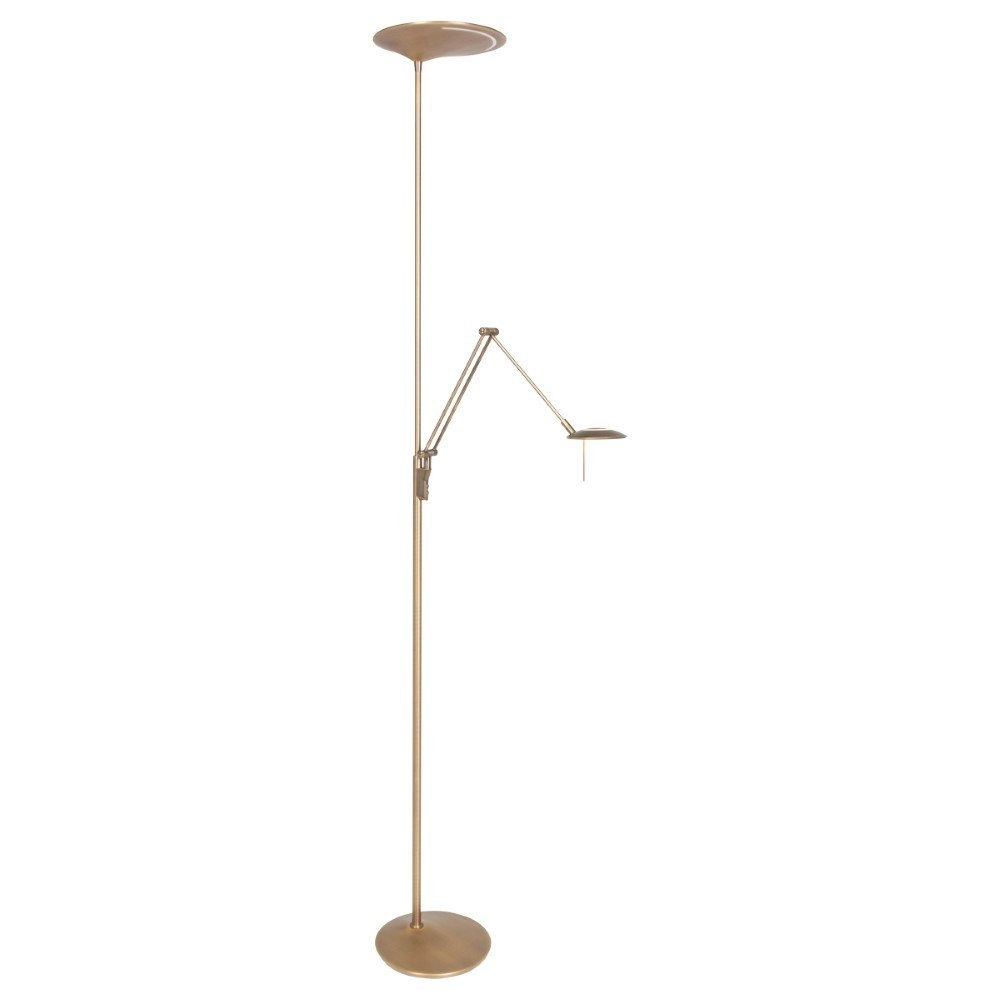 Messing leeslamp Zodiac LED 2-lichts 165cm