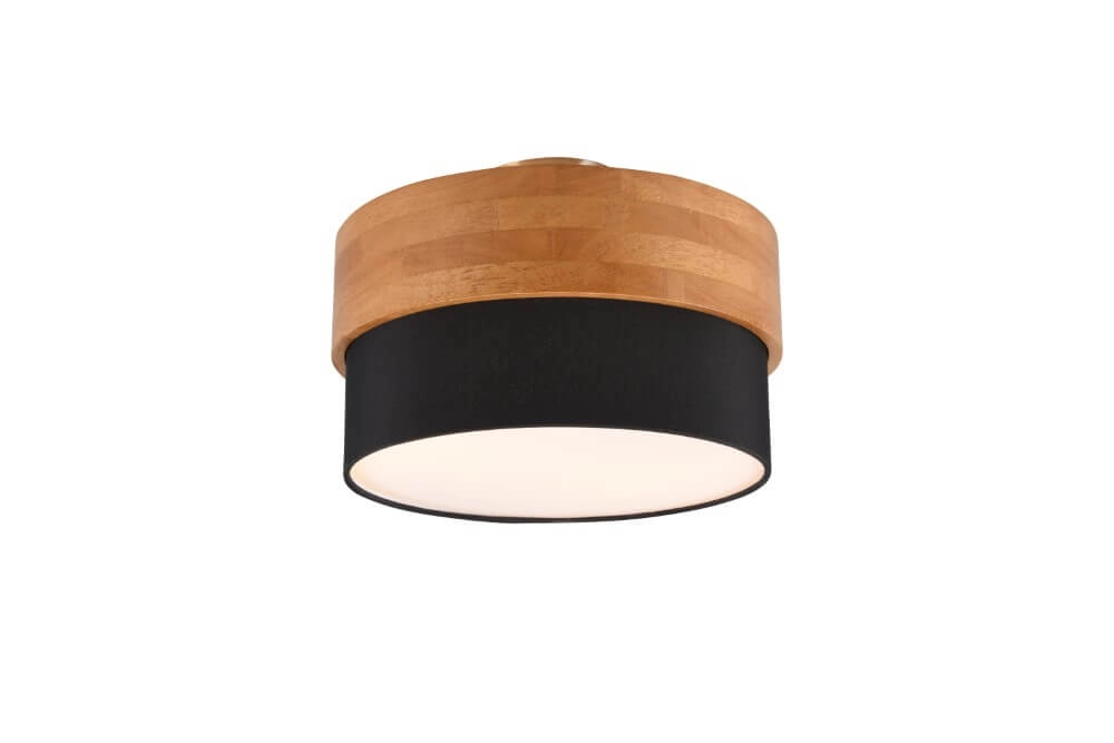 Ø 30cm plafondlamp Seasons hout met zwart Trio 4017807526165