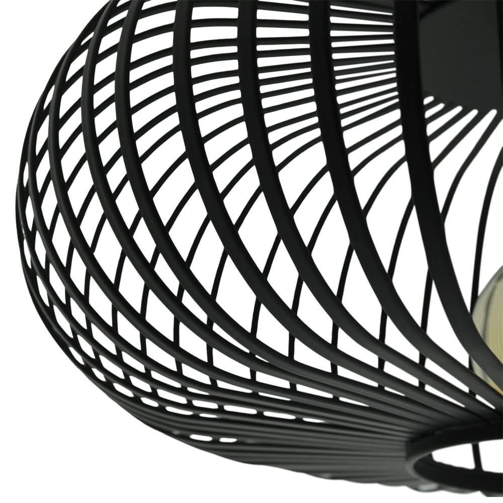 Zwarte plafondlamp Gabbia Rond Ø 40cm Lyora 8716803509573