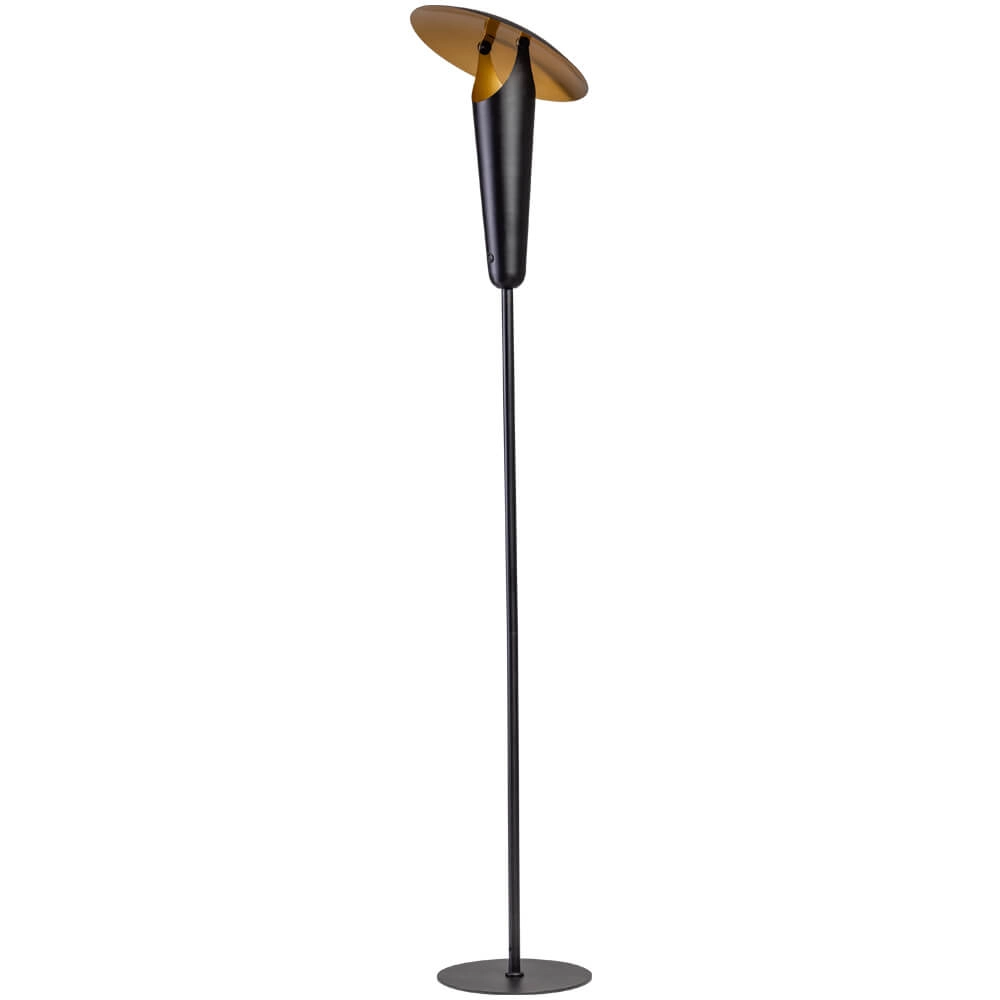 Moderne vloerlamp The Britt zwart met goud Moderne vloerlamp The Britt zwart met goud