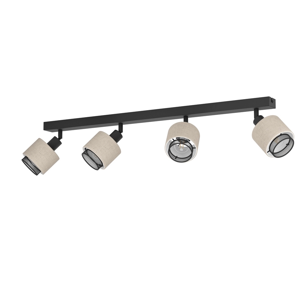 Japandi plafondlamp Rosley 4L - zwart met crème