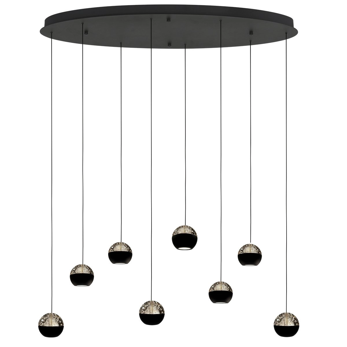 Ovale hanglamp Belluno 8-lichts led - zwart Steinhauer 8712746184006