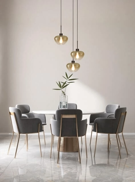 3-lichts hanglamp Genua zwart met 3x goud glas Ø 24cm Masterlight 8718121357058