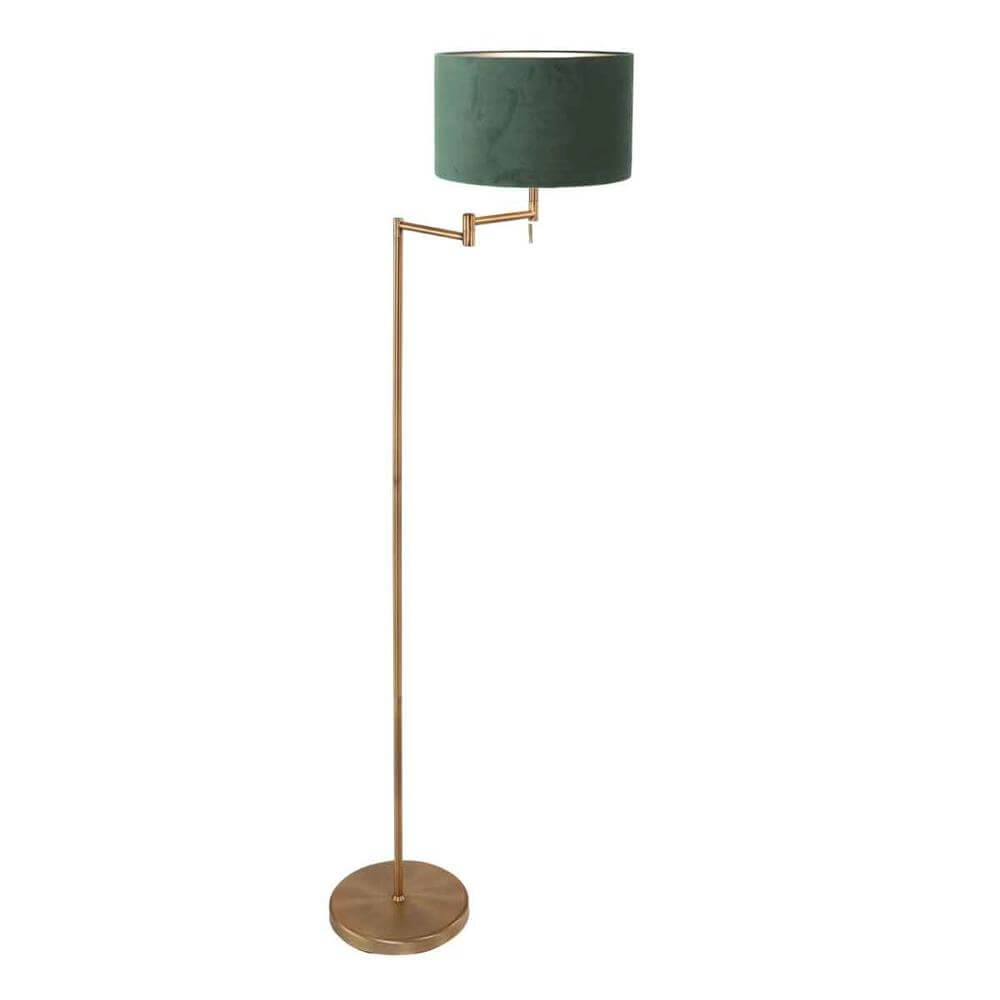 Vloerlamp Bella brons met groene kap Vloerlamp Bella brons met groene kap