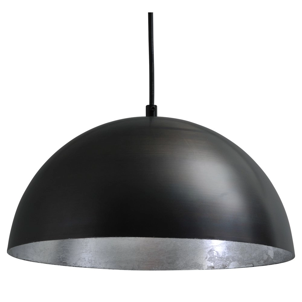 Grote stoere hanglamp Industria Gunmetal 30 met zinkgrijs