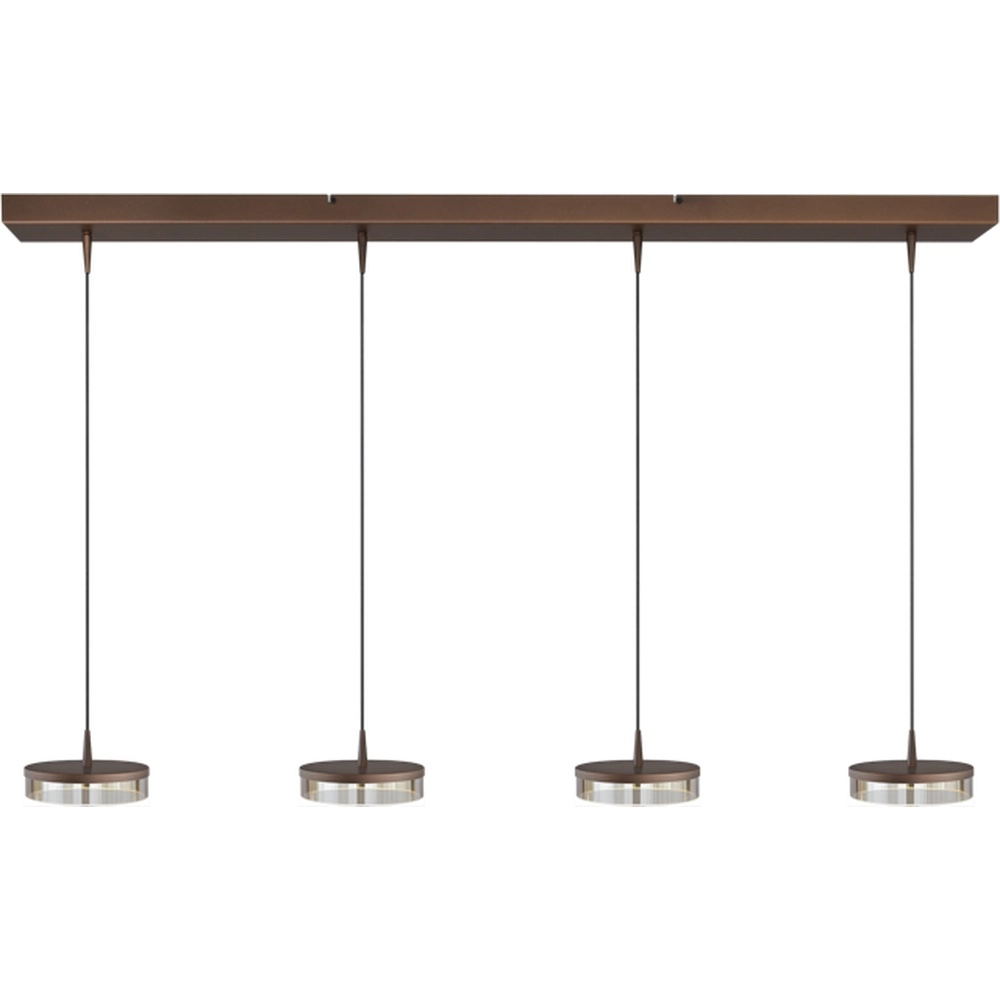 4-lichts hanglamp Imperia 130cm cacao bruin