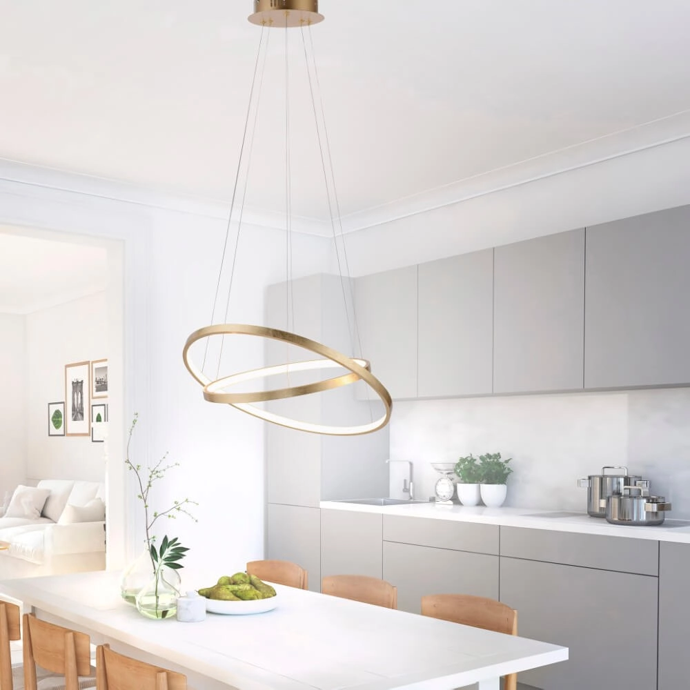 Ronde hanglamp Circle duo goud Ø 50cm Just Light 4043689960438