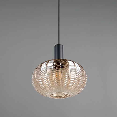 Klassieke hanglamp Elvezia amber glas Trio 4017807677768