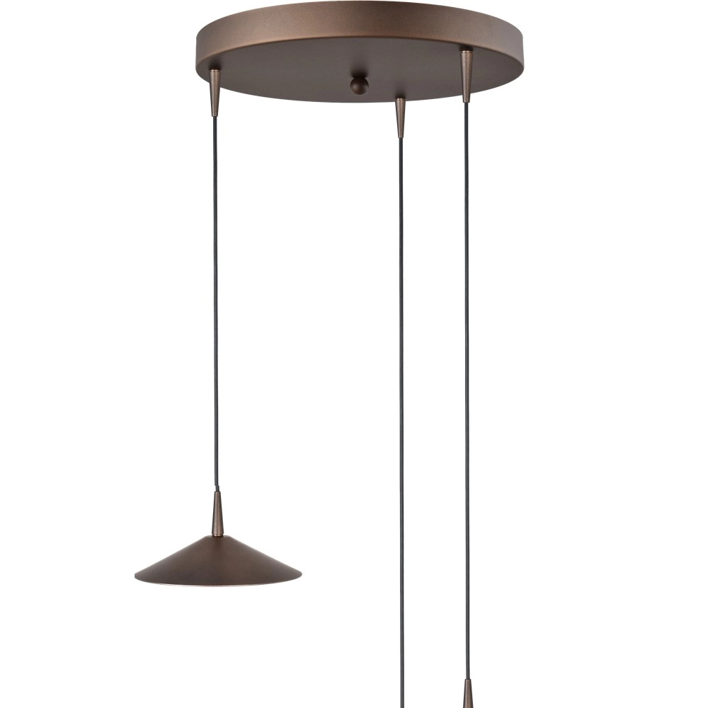 3-lichts hanglamp Ceppo cacao bruin Ø 18cm rond Masterlight 8718121358642