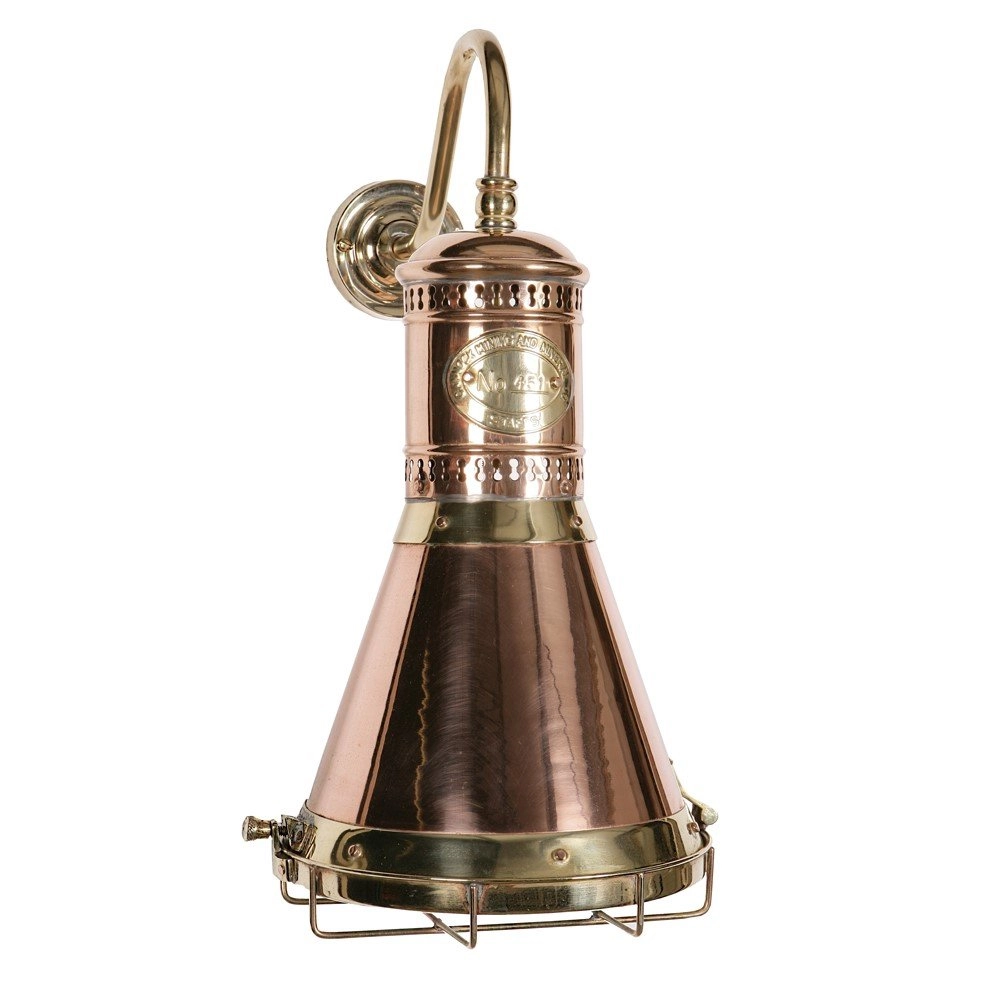 Antieke industrie muurlamp Freigther antiek koper (ANT)