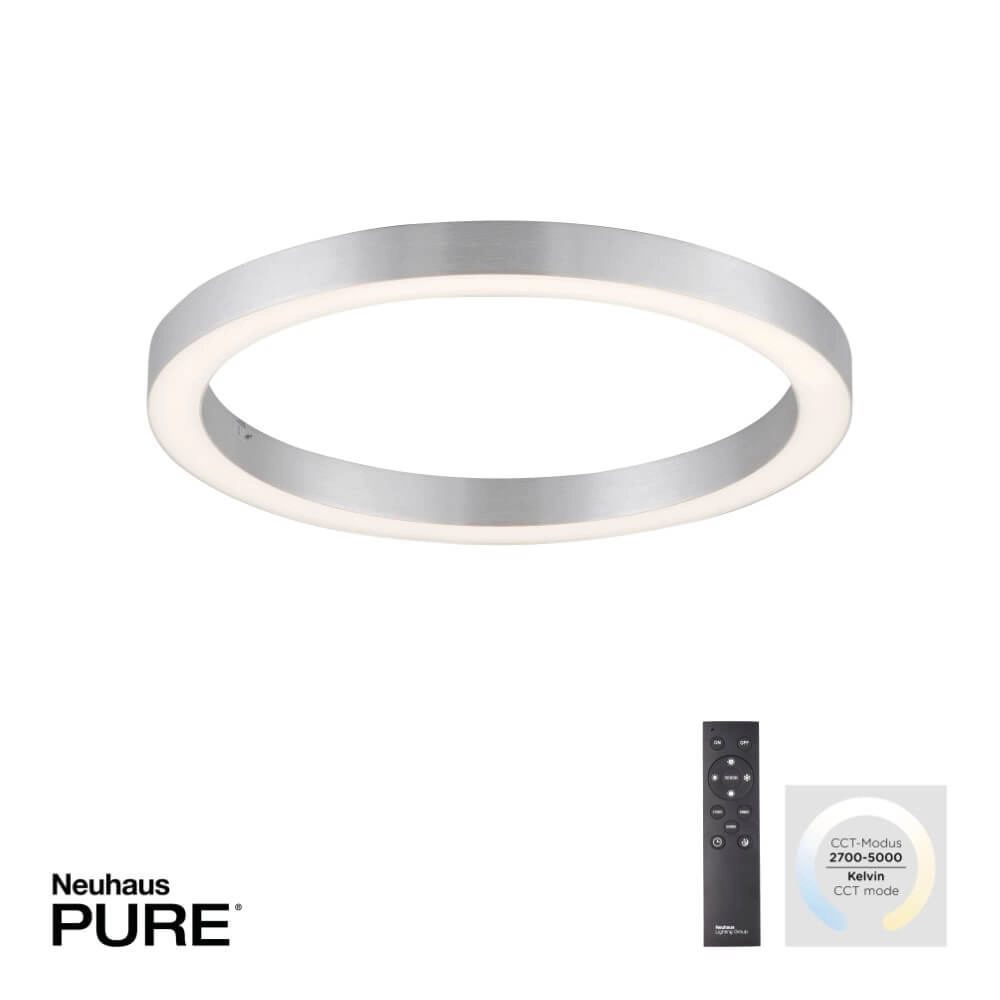 Ronde vloerlamp Pure Lines Round Ø 50cm aluminium Paul Neuhaus 4012248375860