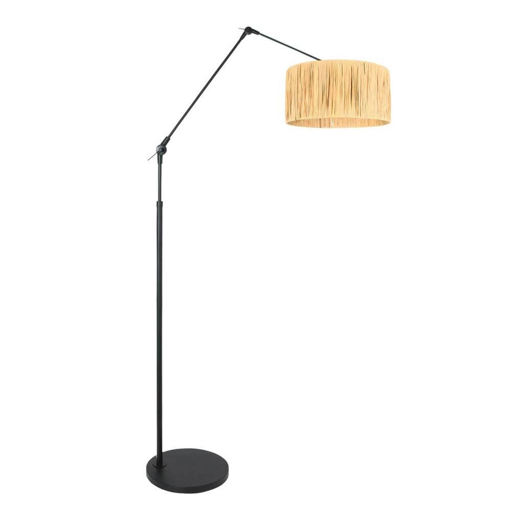 Vloerlamp instelbaar Prestige Chic zwart met strokleurige kap Vloerlamp instelbaar Prestige Chic zwart met strokleurige kap