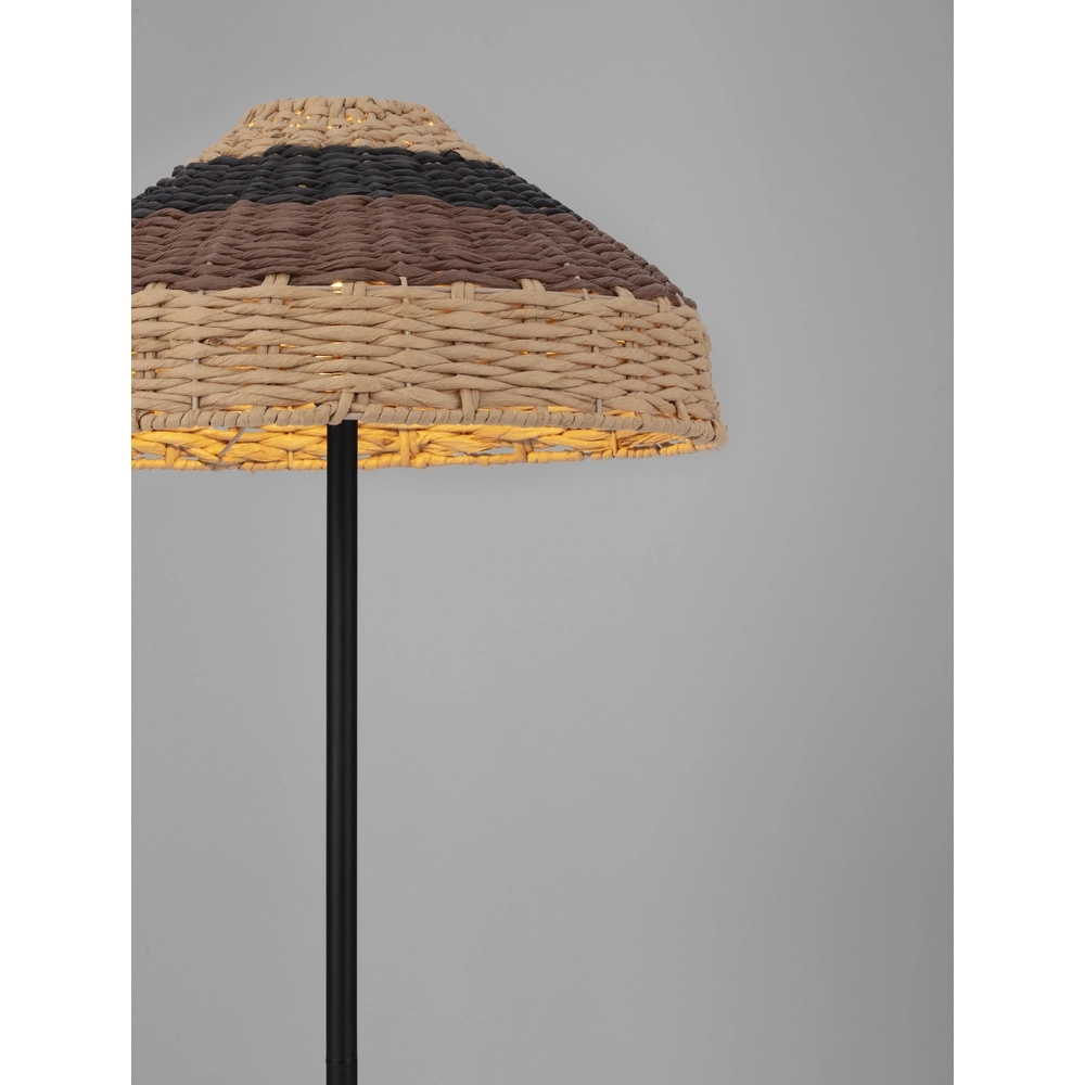 Vloerlamp Caro zwart en rotan Lyora 5212017453013