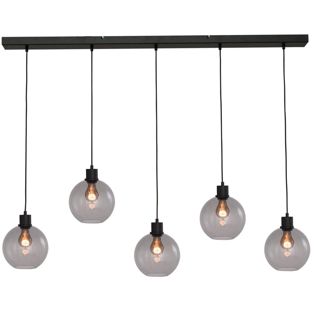 Hanglamp Lazise 5x Ø 20cm zwart Hanglamp Lazise 5x Ø 20cm zwart