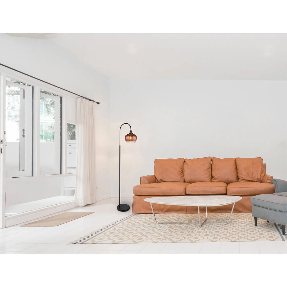 Zwarte vloerlamp Maxy met rood glas enkel Globo 9007371459988