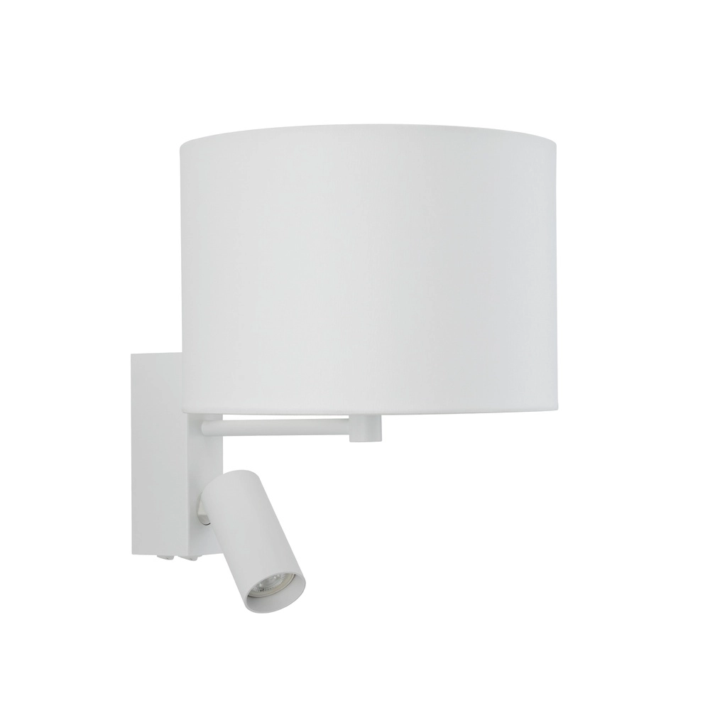 Witte wandlamp Lusso met schemerlampkap