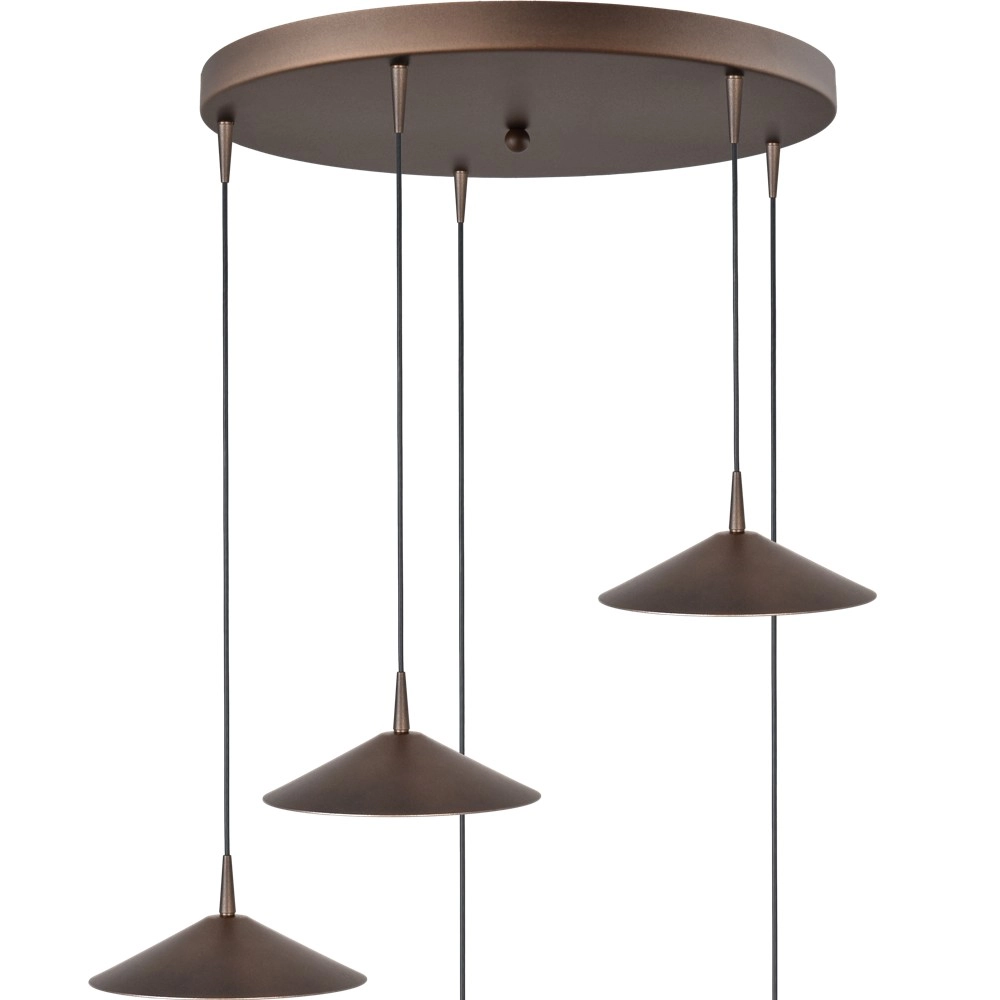 5-lichts hanglamp Ceppo cacao bruin Ø 22cm rond Masterlight 8718121358772