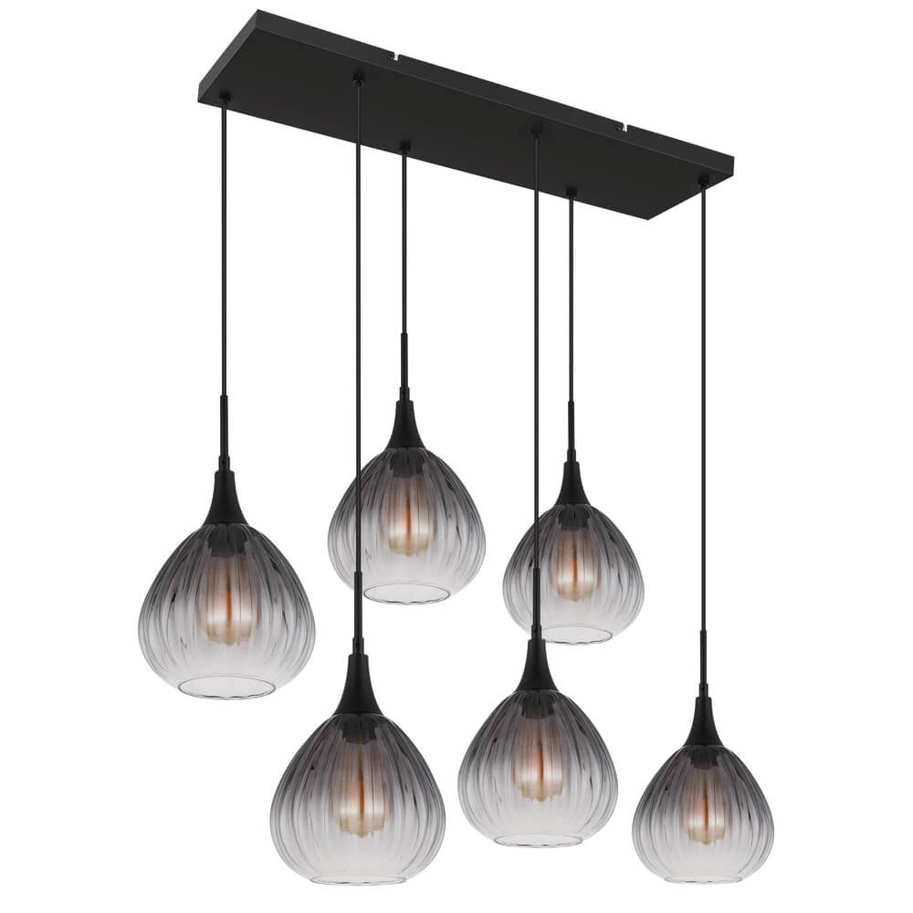 Zwarte hanglamp Olsen 6-lichts Globo 9007371447817