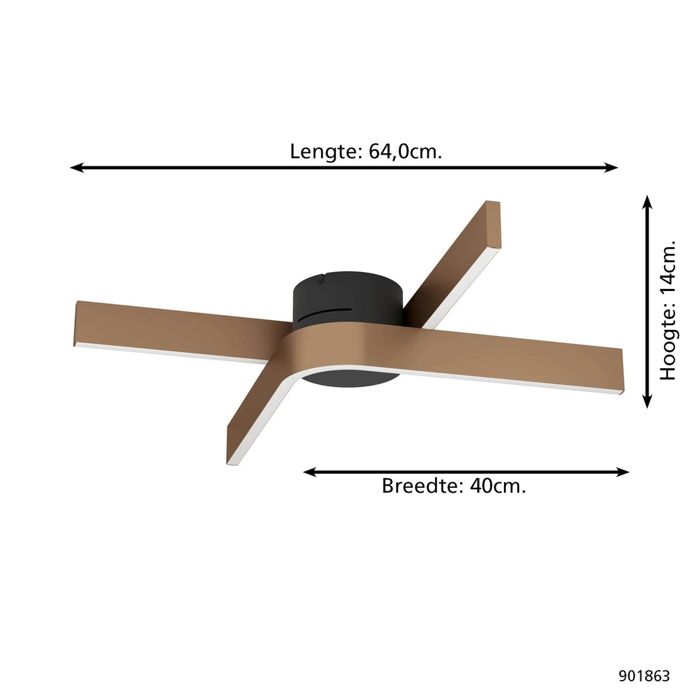 Design plafondlamp Folcino-Z koper brons Eglo 9008606360277