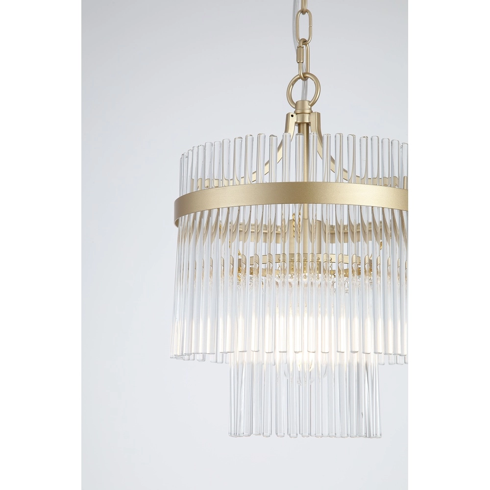 Hanglamp Lara goud met helder glas Ø 26cm Searchlight 5053423300580