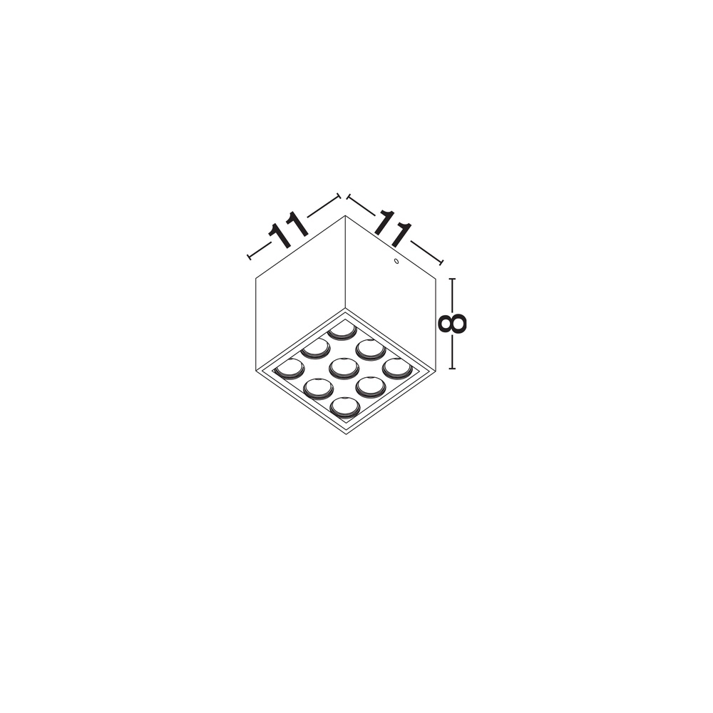 Plafondlamp Jax vierkant 11cm antraciet Lyora 5212017476685