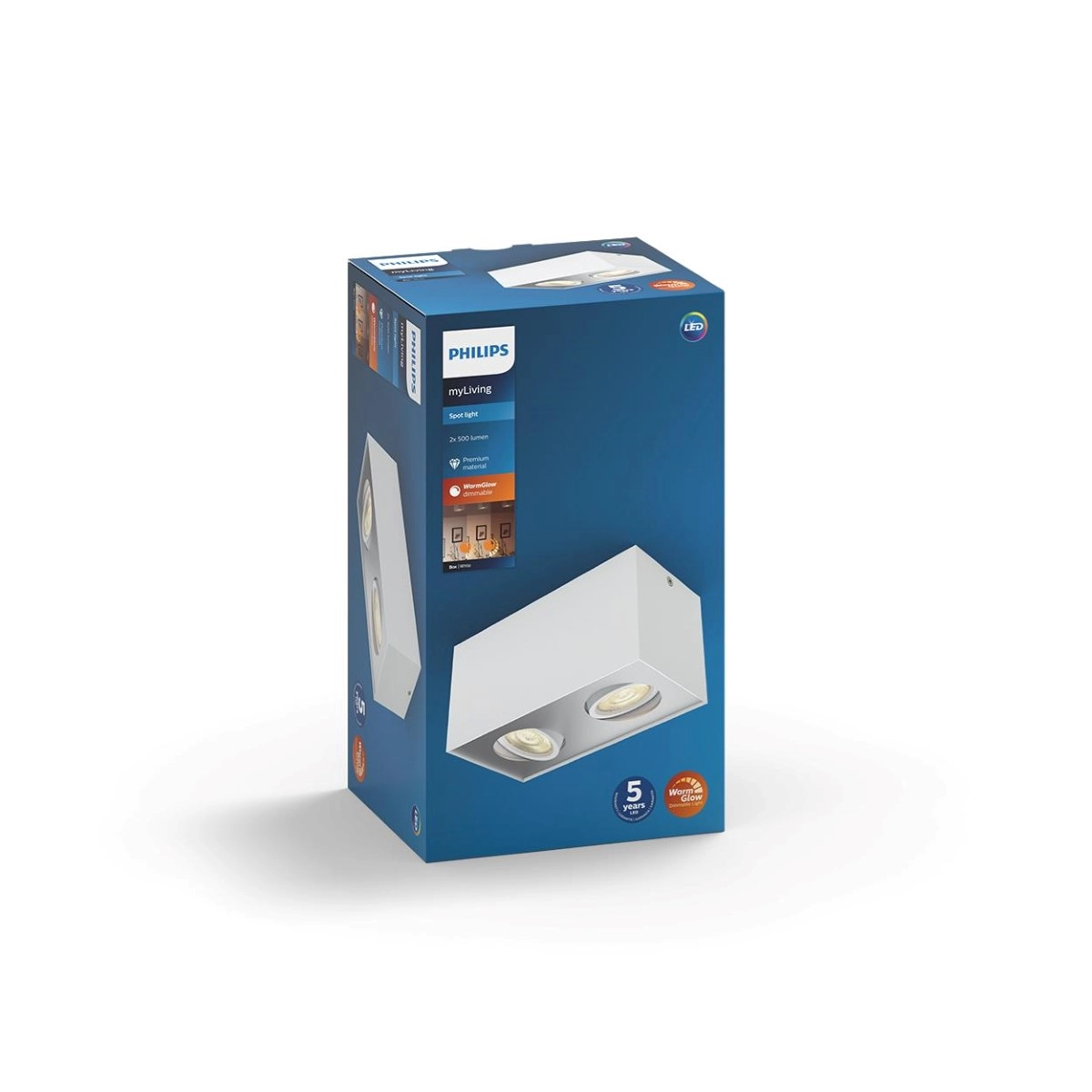 Spotlamp Box 2-lichts wit Philips 8718696164525
