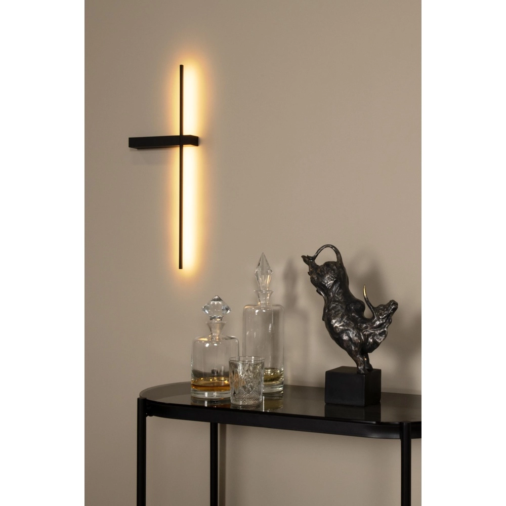 Strakke wandlamp Segin zwart 60cm Lucide 5411212126900