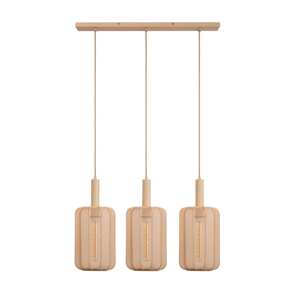Hanglamp 3-lichts Corina zand bruin