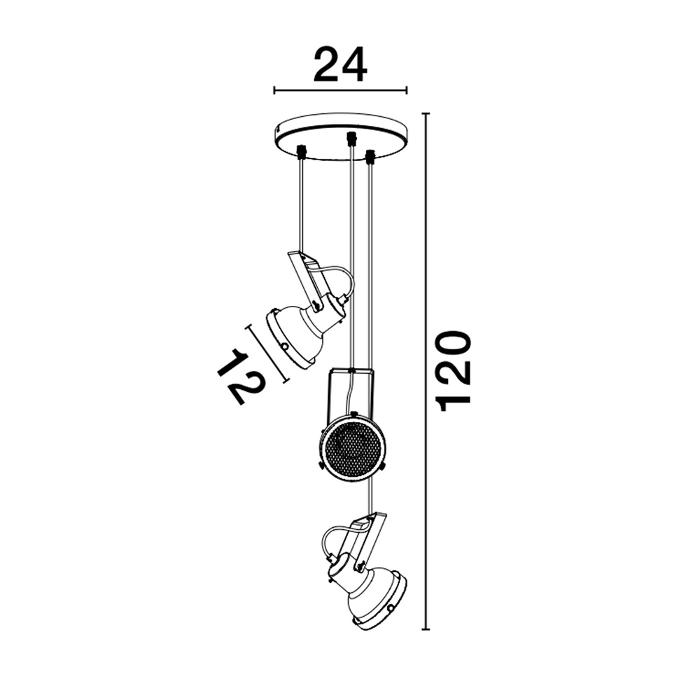 Hanglamp Ruvi 3-lichts zwart Lyora 5212017446336