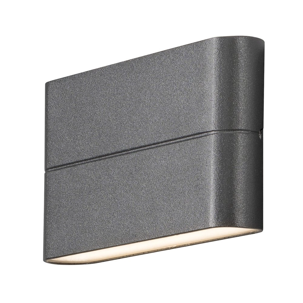 Vlakke up en downlighter Chieri 17cm antraciet