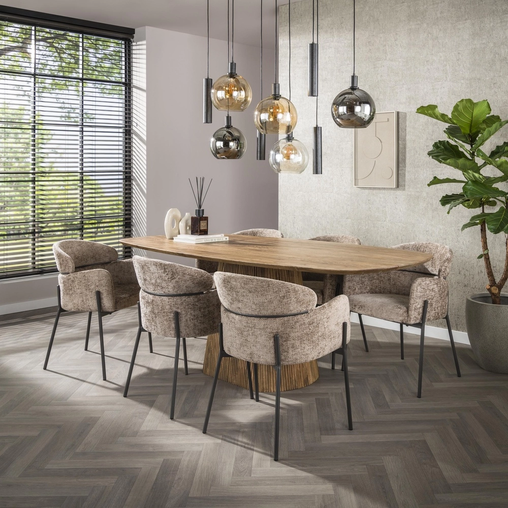 Hanglamp eettafel Sfera met gekleurde glazen bollen en pendels Lyora 8716803512405