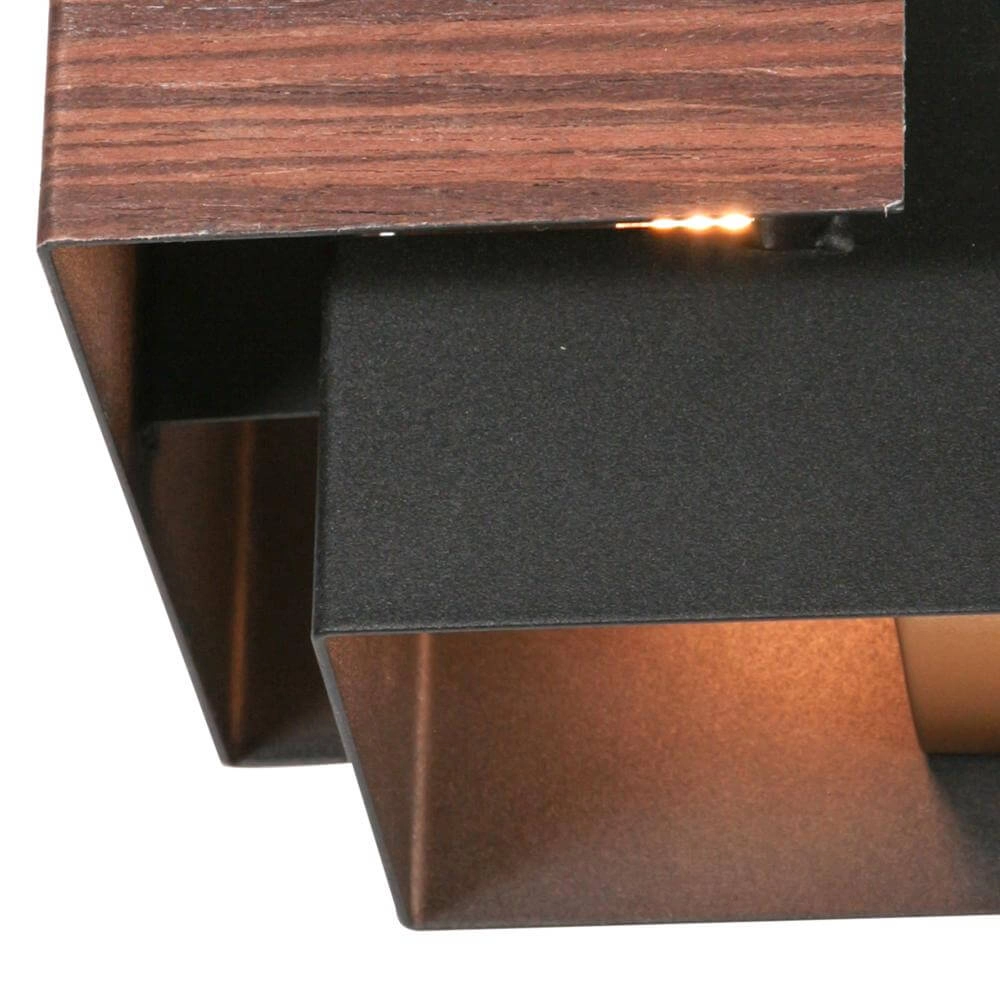 Wandlamp Muro zwart met hout S Steinhauer 8712746177749