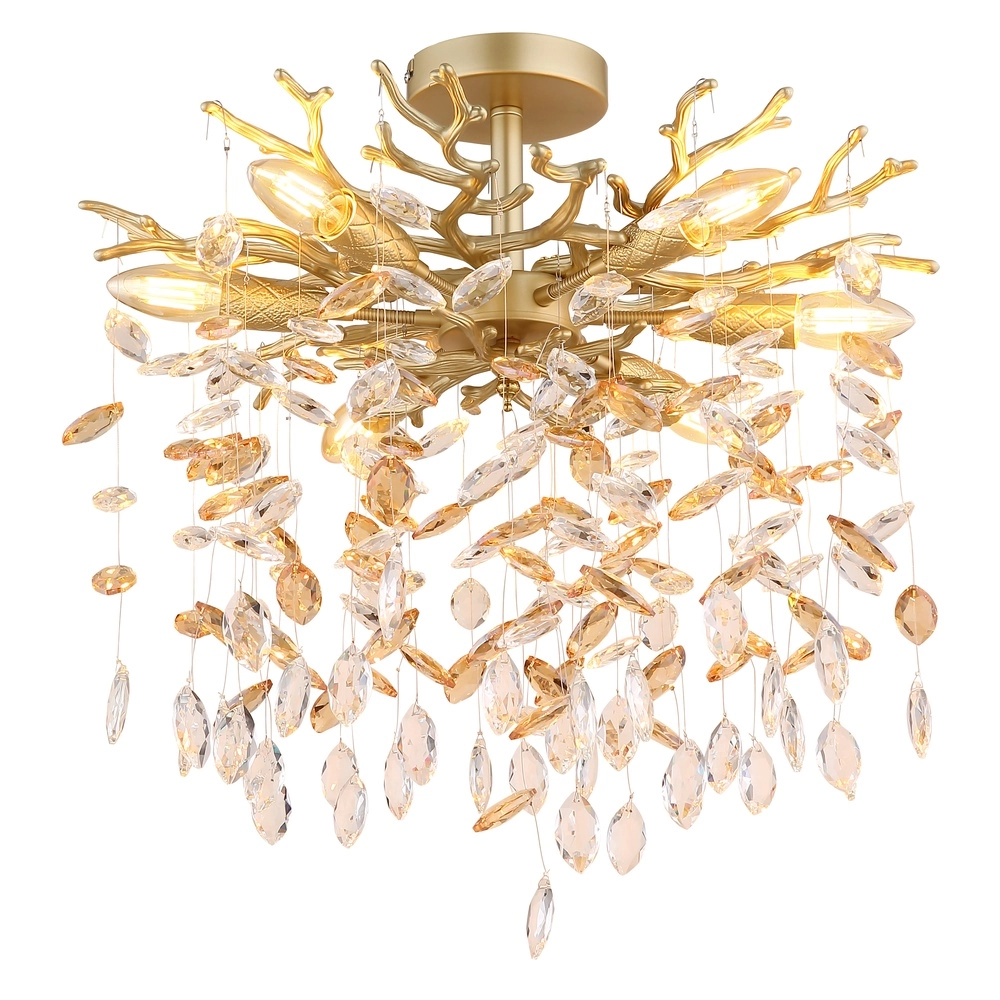 Plafondlamp Queena goud Ø 50cm
