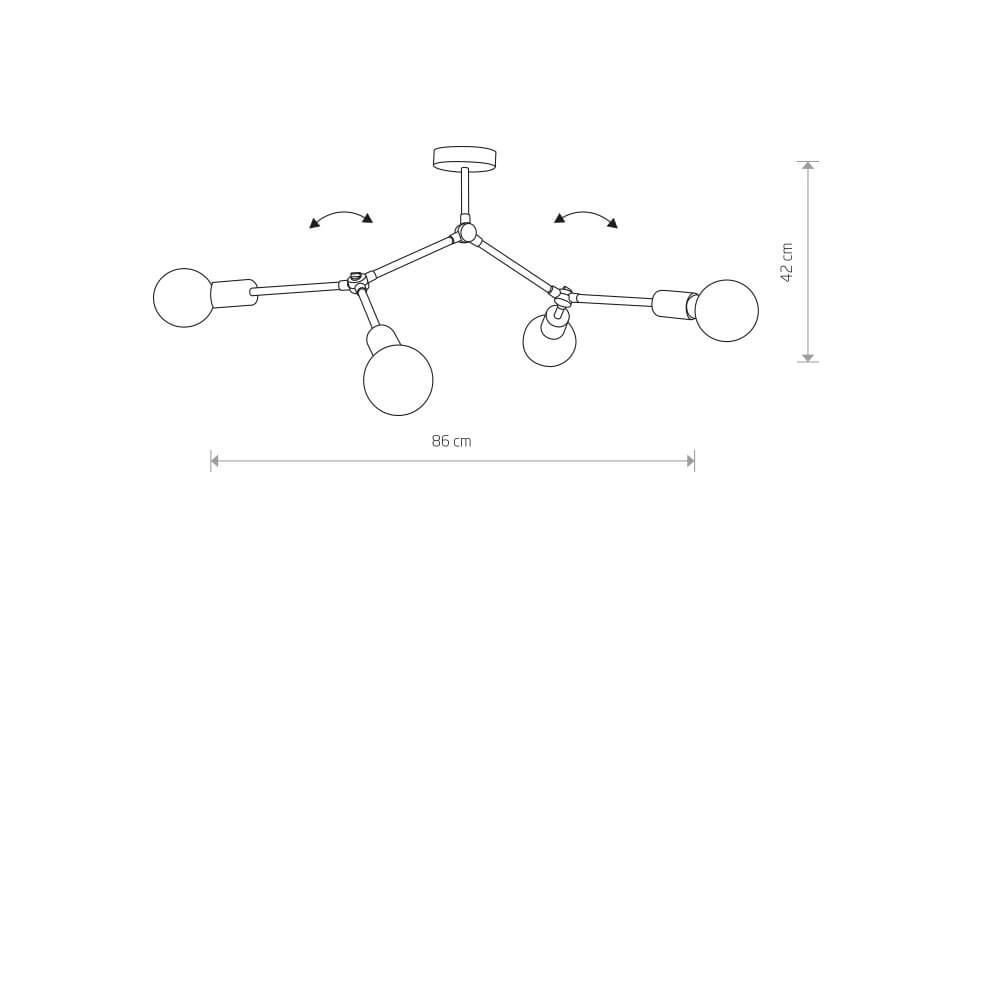 Zwarte plafondlamp Twig Lyora 5903139914093