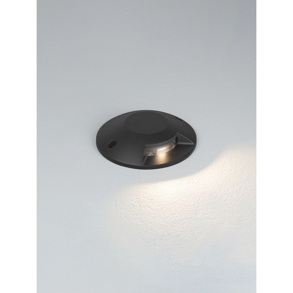Platte opbouw grondspot Grado zwart - 6W Lyora 5212017497895