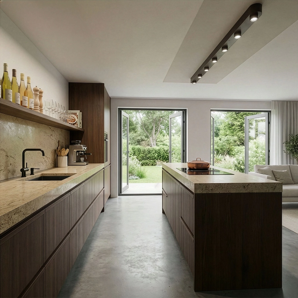 7-lichts opbouwspot Bar Sienna bruin