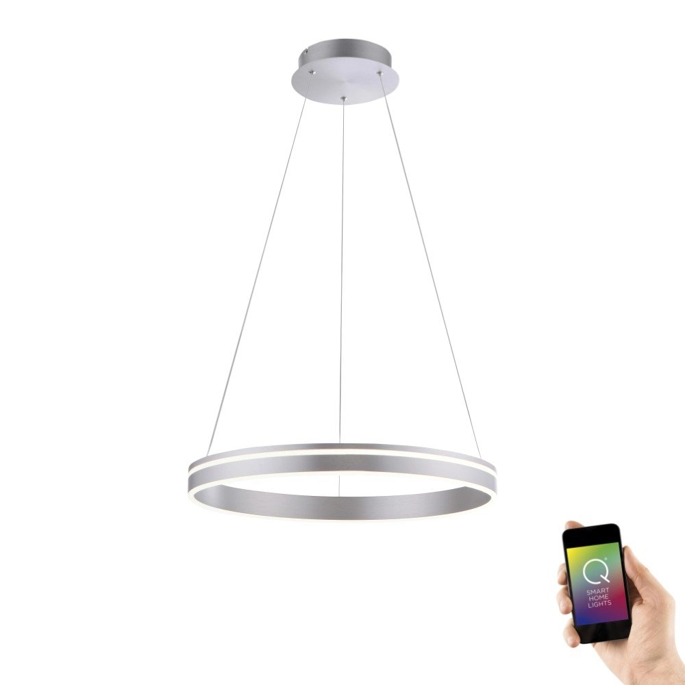 Smart hanglamp Q-Vito Ø 59cm grijs Paul Neuhaus 4012248332078