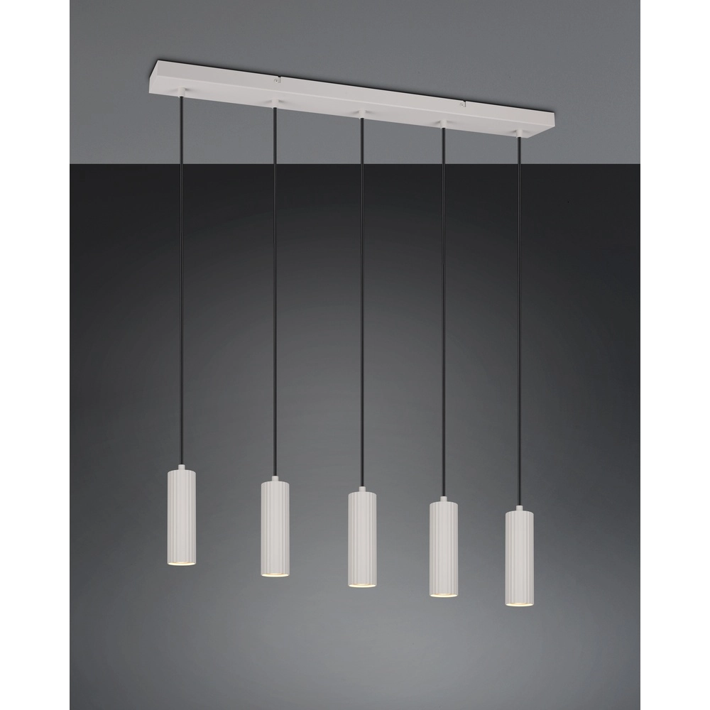 5-lichts hanglamp Soka grijs Trio 4017807658552