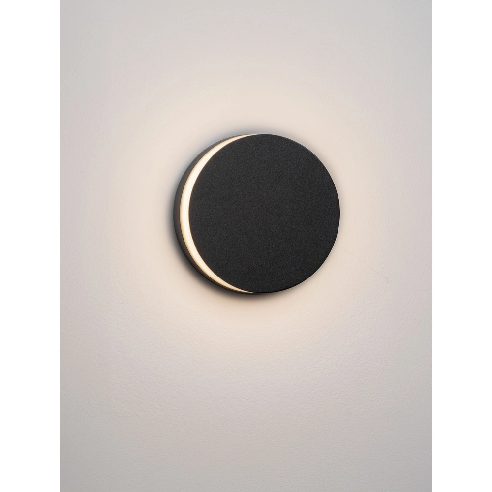 Ronde wandlamp Oono antraciet