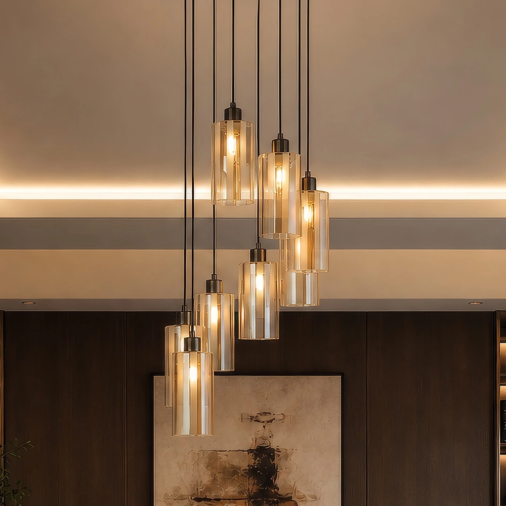 Design hanglamp Kent 8-lichts brons Searchlight 5,05342E+12
