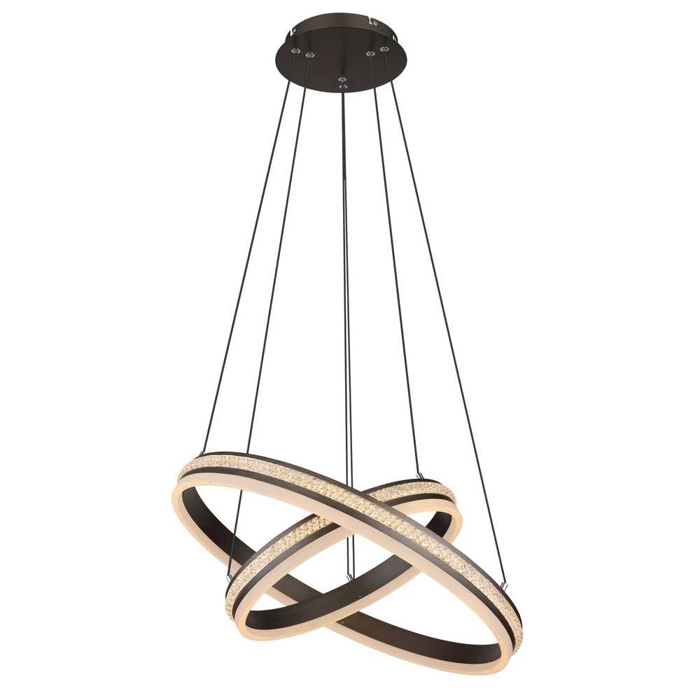 Design hanglamp Grouni 2 ringen titanium geborsteld Globo 9007371454990