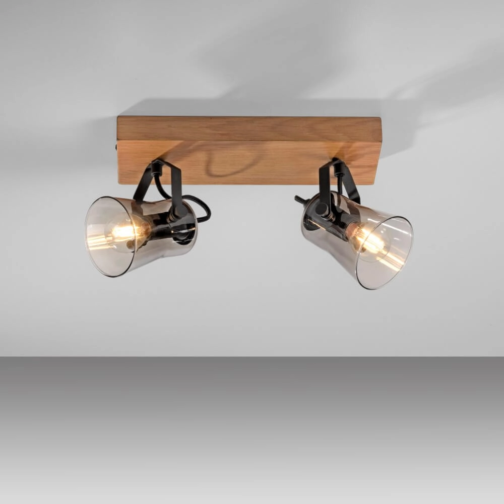 Plafondlamp Green Langstrom hout 2-lichts Just Light 4043689994877