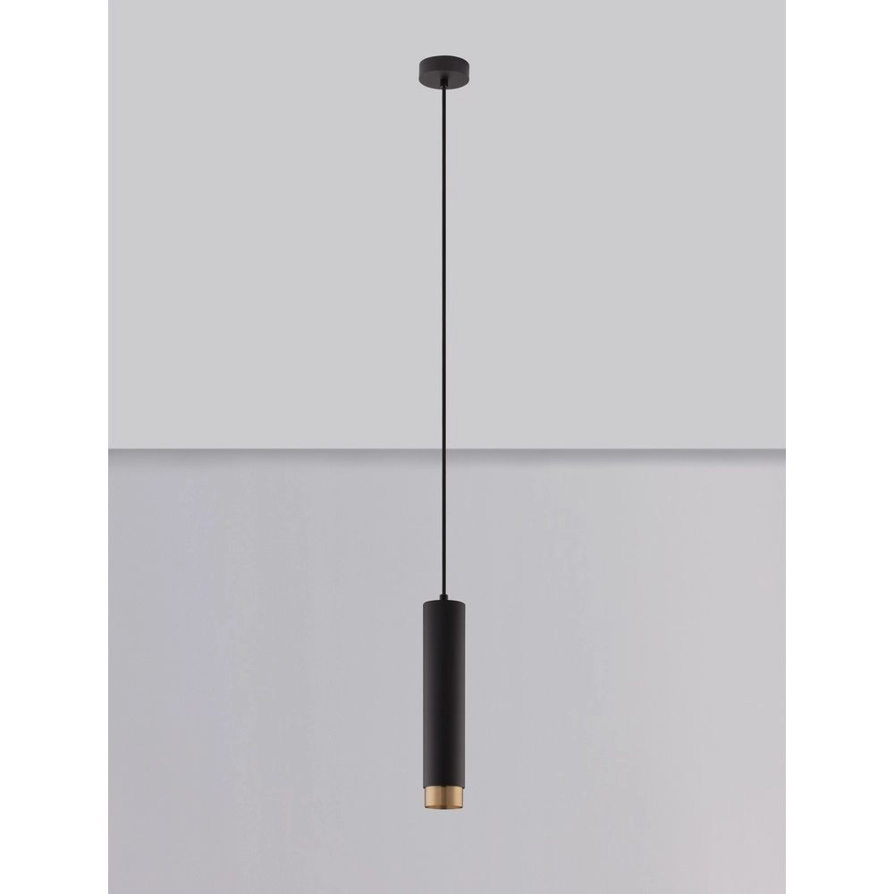 Hanglamp Pongo M enkel 30cm zwart met goud Lyora 5212017430328