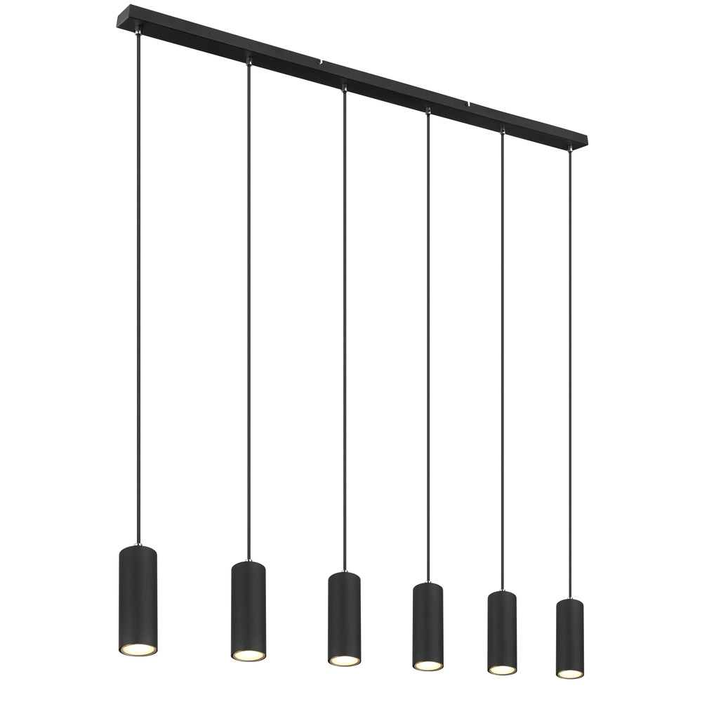 Hanglamp Robby 6-lichts zwart