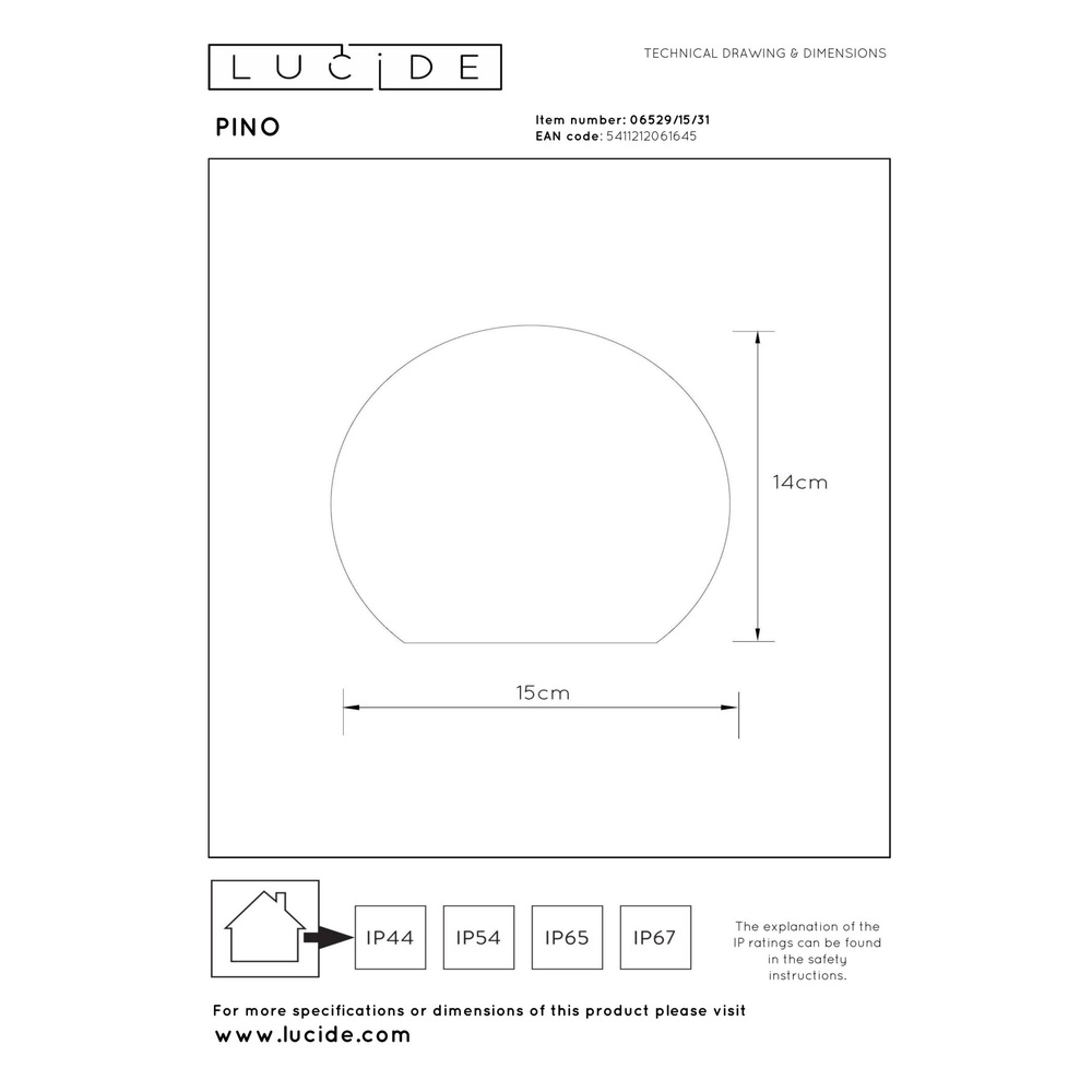 Oplaadbare tafellamp Pino M - wit Lucide 5411212061645