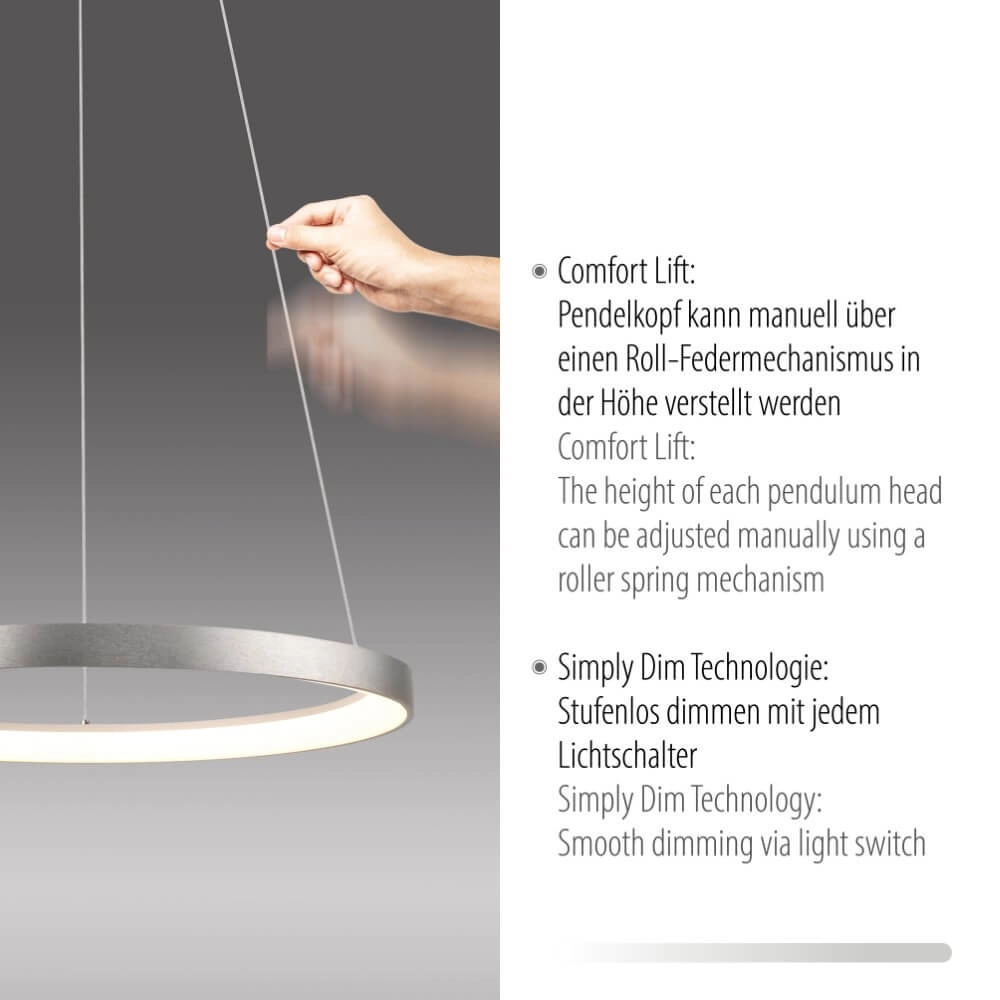 Ronde hanglamp Hoop aluminium Paul Neuhaus 4012248384718