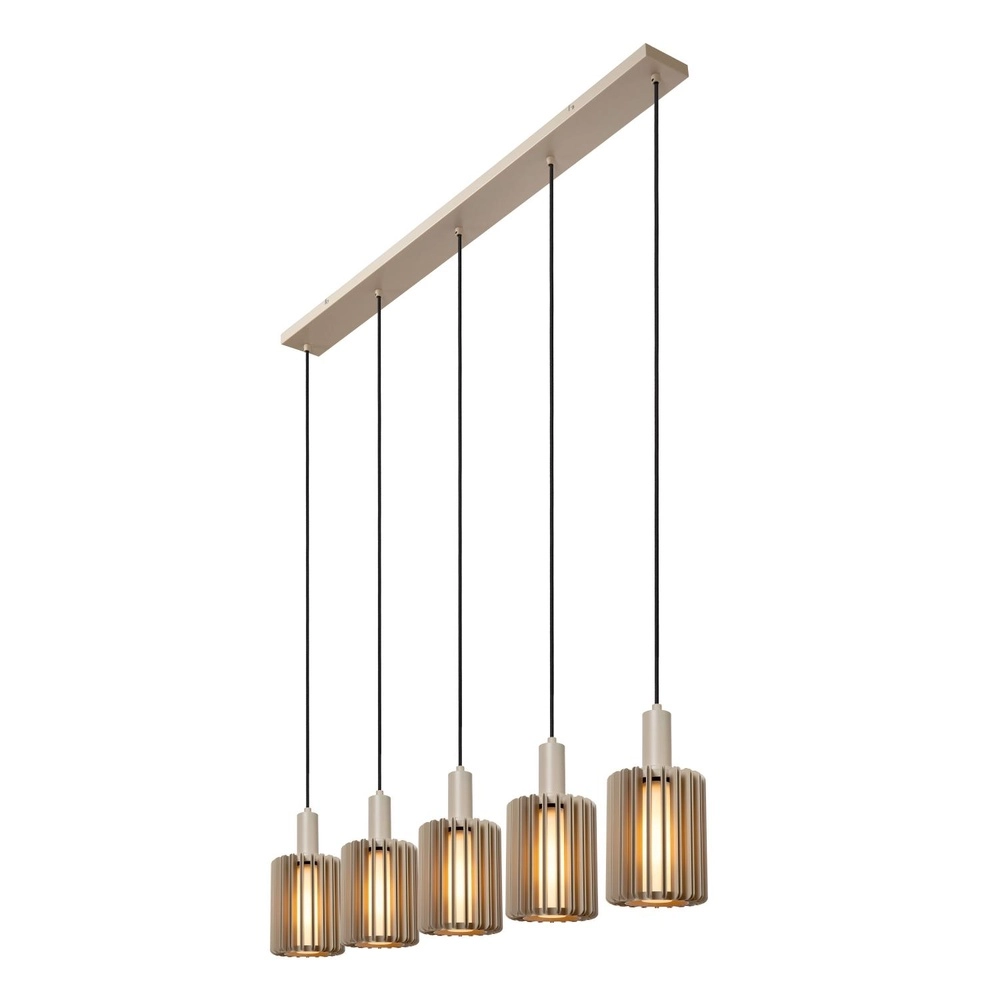 5-lichts hanglamp Lambres recht taupe Lucide 5411212452979