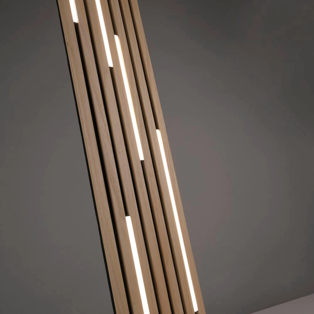 Design vloerlamp Q-Akustik hout Paul Neuhaus 4012248385401