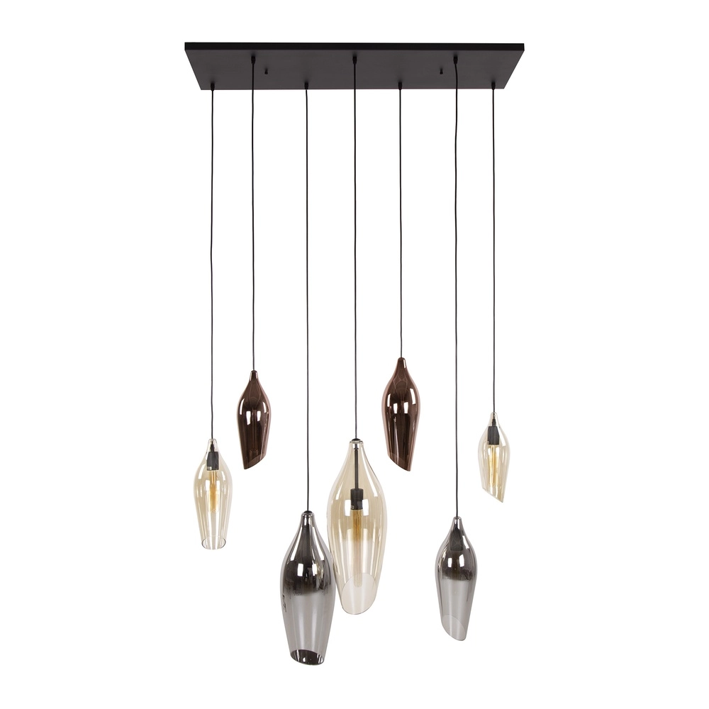 Glazen hanglamp Cocoon 7x gekleurd glas Lyora 8716803511903