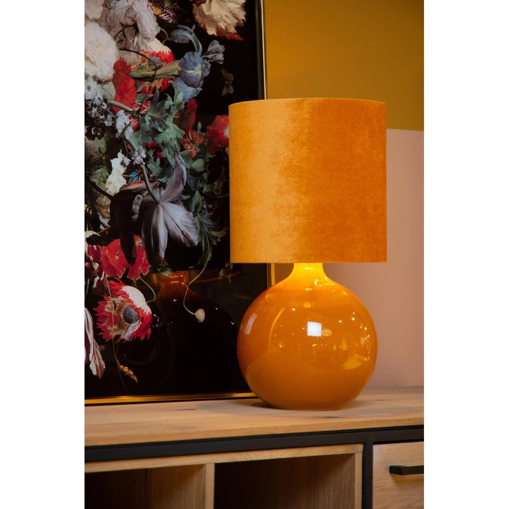 Okergele schemerlamp Esterad Ø 24cm Lucide 5411212105950